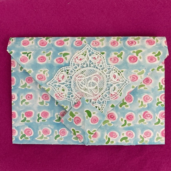 Handmade 10 piece stationary set paper & fabric mixed media - Picture 7 of 16